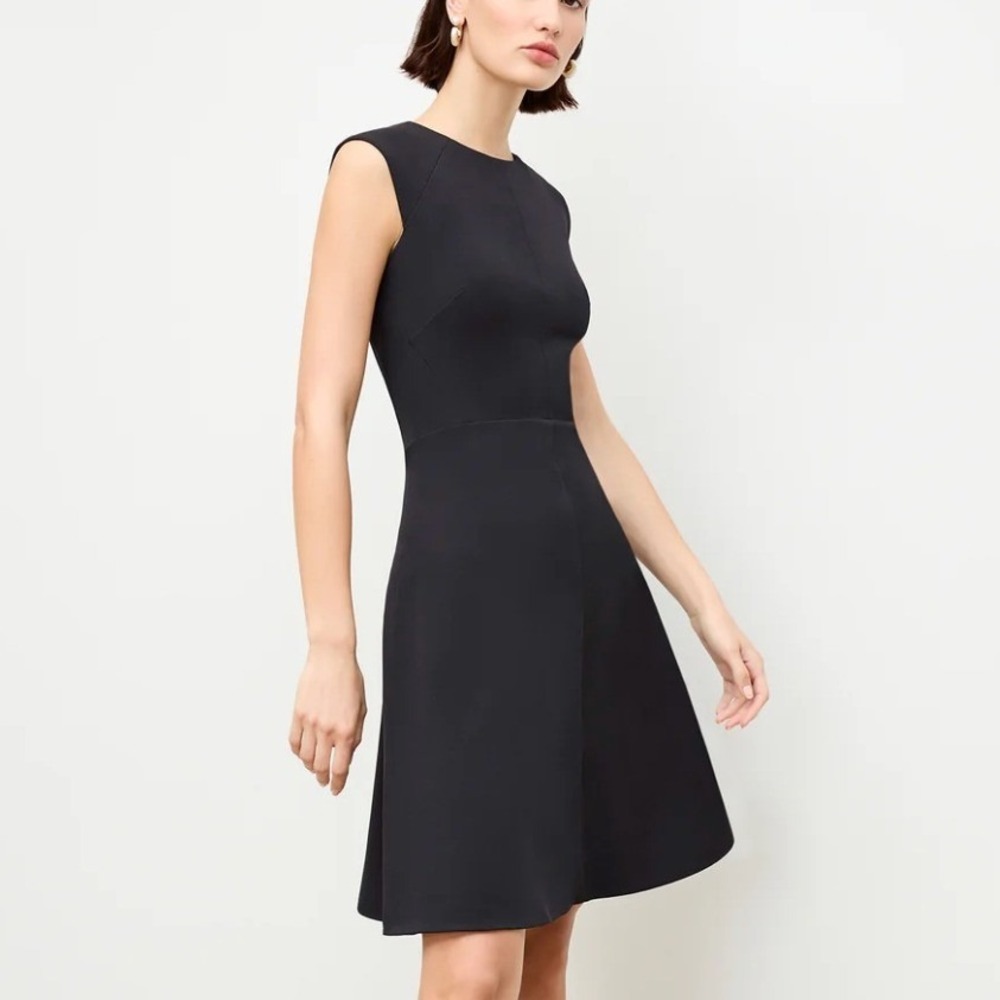 MM.LaFleur‎ The Toi Dress 2 Black Fit Flare Sleeveless Crepe Workwear Career